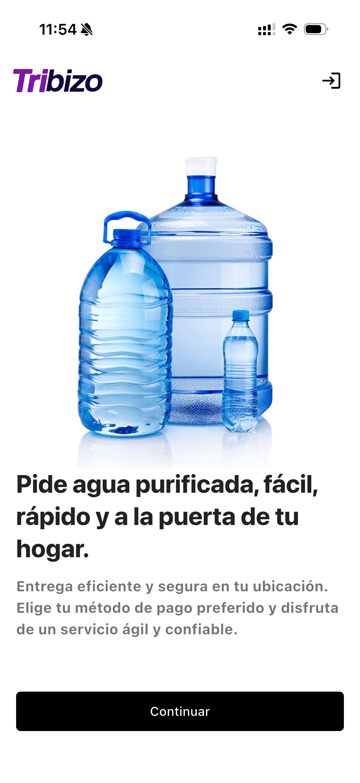 Tribizo app - pantalla 1